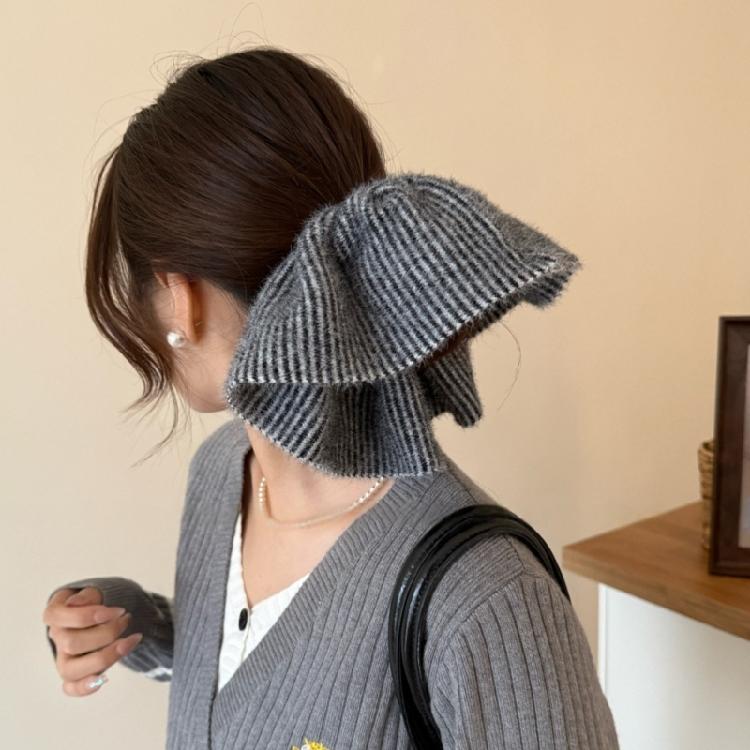 French Elegant Knit Hair Tie Nonslip Hair Holder 26cm Circumference Headdress Comfortable Daily Use Accessory