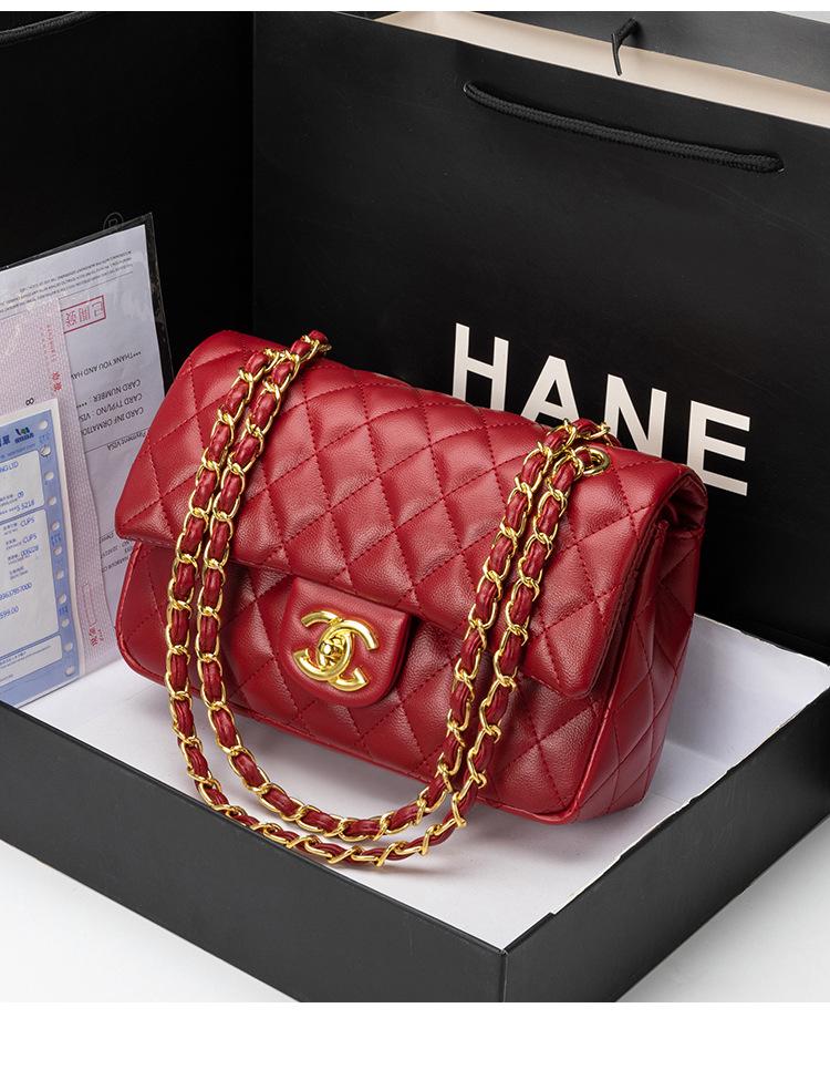 Classic Diamond Pattern Crossbody Bag - Small Fragrance Style Women's Texture Bag