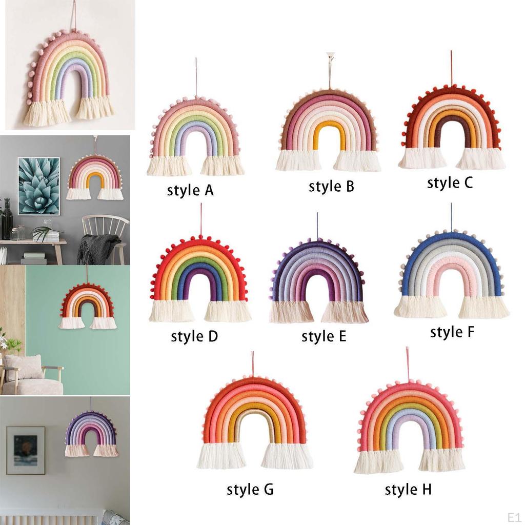 Macrame Decor for Bedroom Nursery Kids Rooms Colorful Tapestry Rope Woven Tassel Wall Hanging Toys
