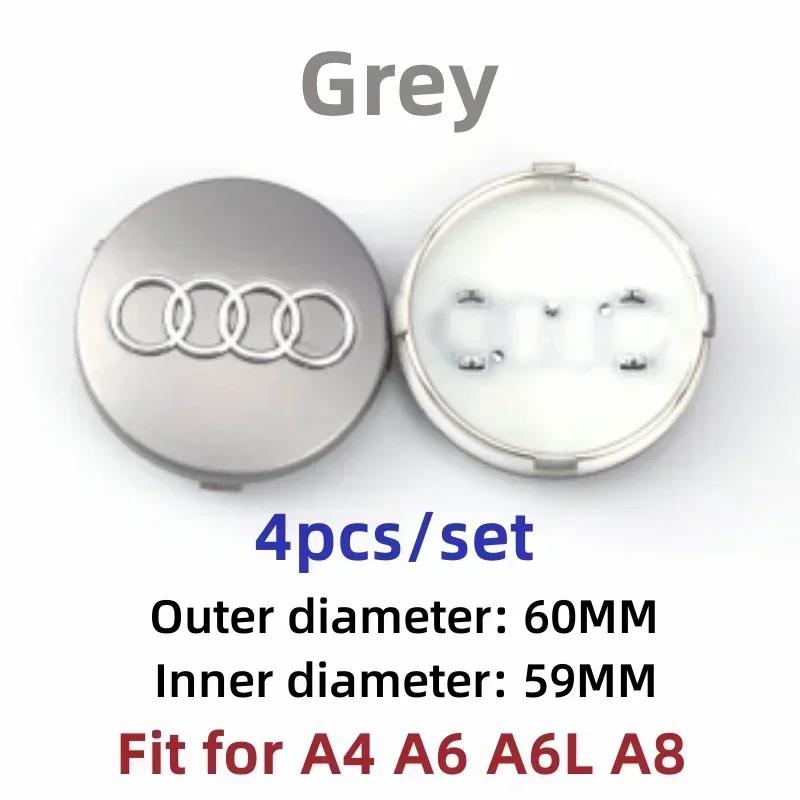 60/61/68/69/77MM 4pcs Car Wheel Center Hup Cap Cover for AUDI A4 A6L A7 A8 A3 A5 A6 S3 S4 Q3 Q5 Q5L Q7 Modification