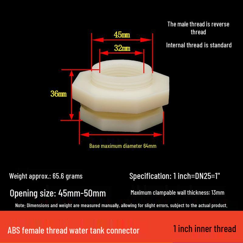 POM Anti-Corrosion Plastic Steel Connector with Internal and External Threads for Water Pipes and Tanks
