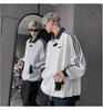 Men's Trendy American Patchwork Hoodie: Autumn College Style Striped Baseball Jacket