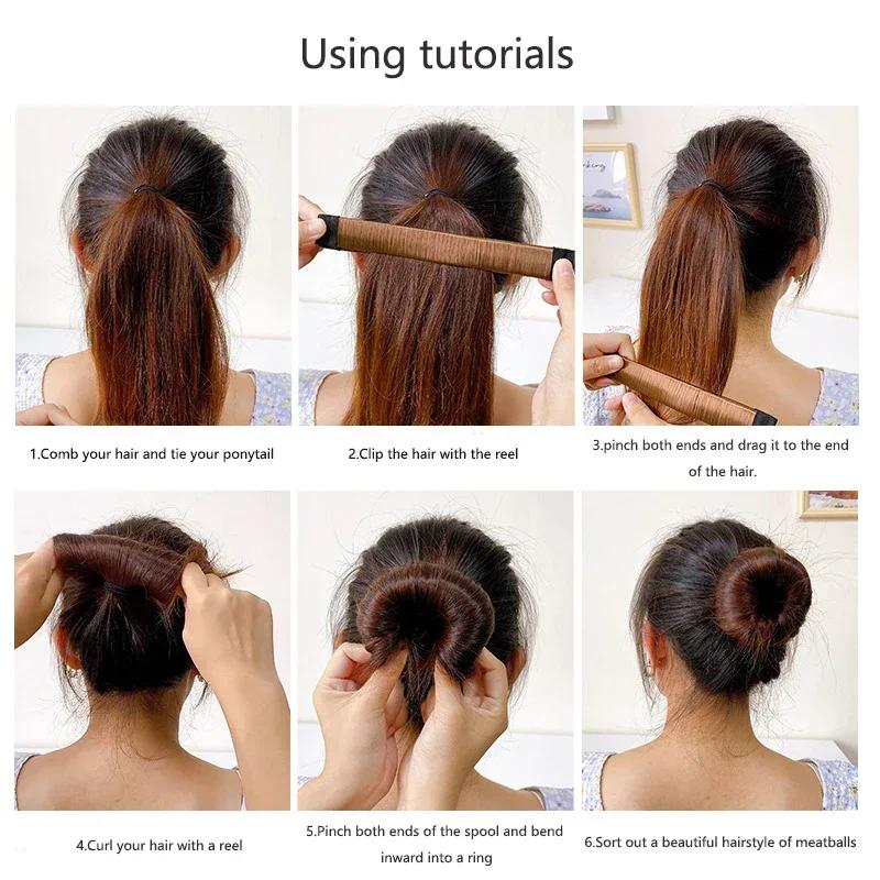 Lady Girl Hair Accessories Sweet French Dish Made Hair Band Ball Twist Magic DIY Tool Bun Maker Synthetic Donuts Bud Head Band