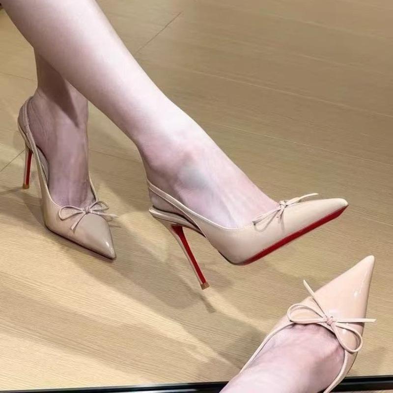 Fashion Sexy Sandals Summer New Style Fashion Elegant Patent Leather Pointed-toe Luxury High Heels Comfortable Banquet Thin Heel Sandals