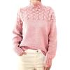 Maglioni a collo alto a maniche lunghe a maniche lunghe autunno inverno con stampa tinta unita moda casual da donna