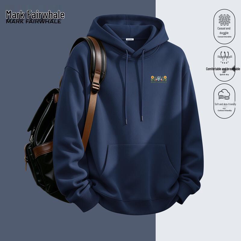 Mark Fairwhale Men's American-Style Casual Hooded Sweatshirt