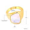 JeeMango New Stainless Steel Geometric Shell Rings 18K Gold Plated Handmade Bohemia Party Ring For Women Free Shipping JR2