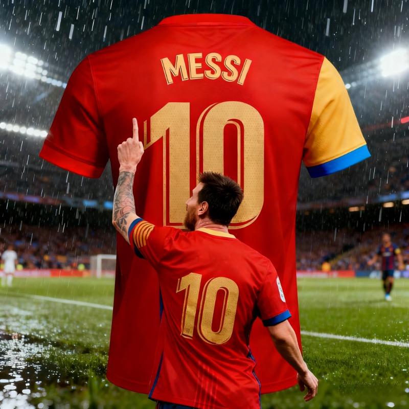Hengyuan48 Zomer Heren Messi #10 AI Design Voetbalshirt T-shirt Buiten Dagelijks Sportshirt Sneldrogend Ademend Top M