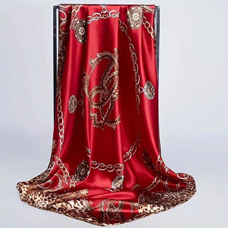 Квадратный шарф Модный и универсальный шарф из искусственного шелка Элегантный квадратный шарф Женский шарф Солнцезащитный шелковый шарф