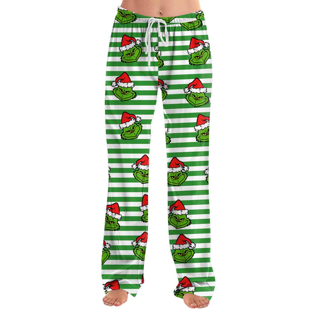 Dámské pyžamové kalhoty na spaní ležérní kalhoty se stahovací šňůrkou v pase pohodlné rovné kalhoty na jógu volné