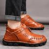 Men's Leather Boots Handmade Casual Ankle Boots for Men Zipper Shoes for Male 39-48