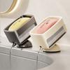 with Sponge Portable Soap Dish Self-Draining Laundry Soap Case Suction Cup Soap Holder  Kitchen