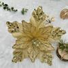 Sequins Simulation Christmas Flower DIY Craft Glitter Simulation Flower Flannelet 26cm Xmas Flower Heads Wreath Accessories