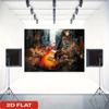 2D Plane, 1 Piece of 2D Plane Photography Background Banner, Heavy Metal Rock Party Background Cloth, Flame guitarDJH
