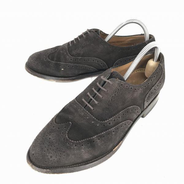 

Netherlands VAN BOMMEL Leather Goodyear Wingtip 25.5 Brown Full Brogue Medallion Dress Shoes