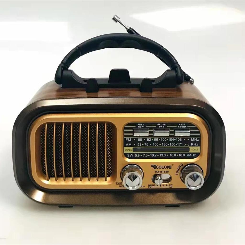 New RX-BT628 Vintage Bluetooth Speaker Multi-Band Radio, Wireless Portable Desktop Sound System with Card Slot - Perfect Gift.