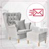 Gaja Wing Chair with Footstool Scandinavian Family Furniture Pigeon Ash