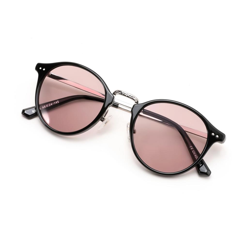 FEISEDY Sunglasses for Men and Boston Adjustable Nose UV400 Blue Light Colored PC Metal Perfect for and B1278 Women, Design, Pads, Ultra-Lightweight