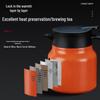 Classic Black Travel Tea Set with Brewing Pot & 4 Cups