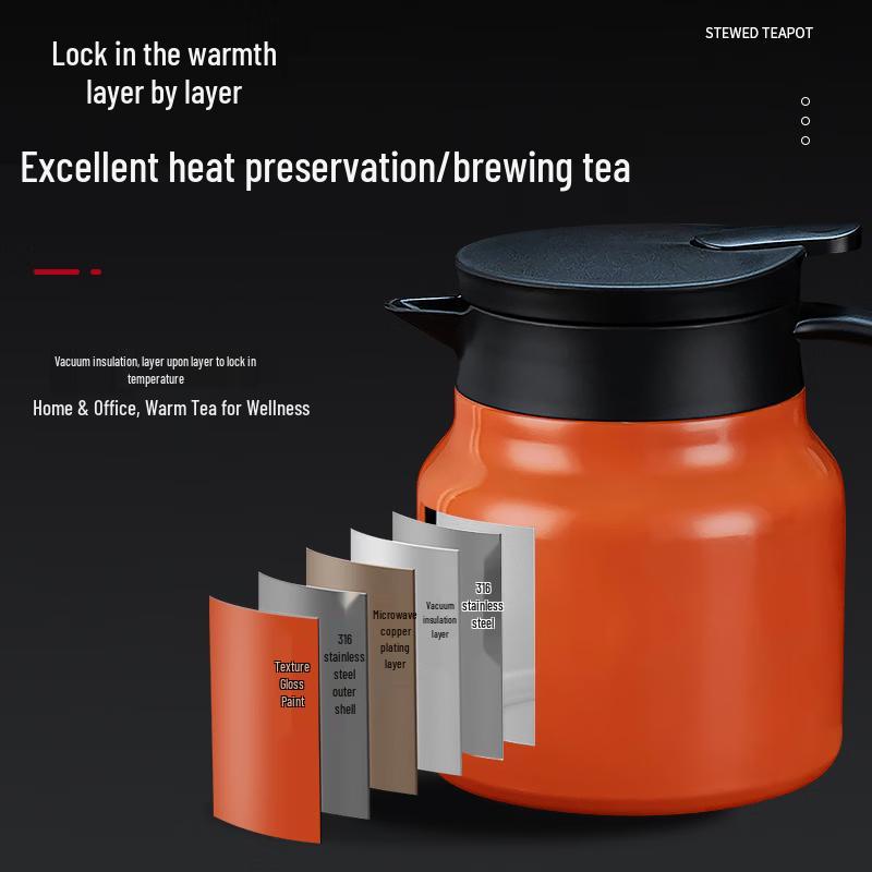 Classic Black Travel Tea Set with Brewing Pot & 4 Cups