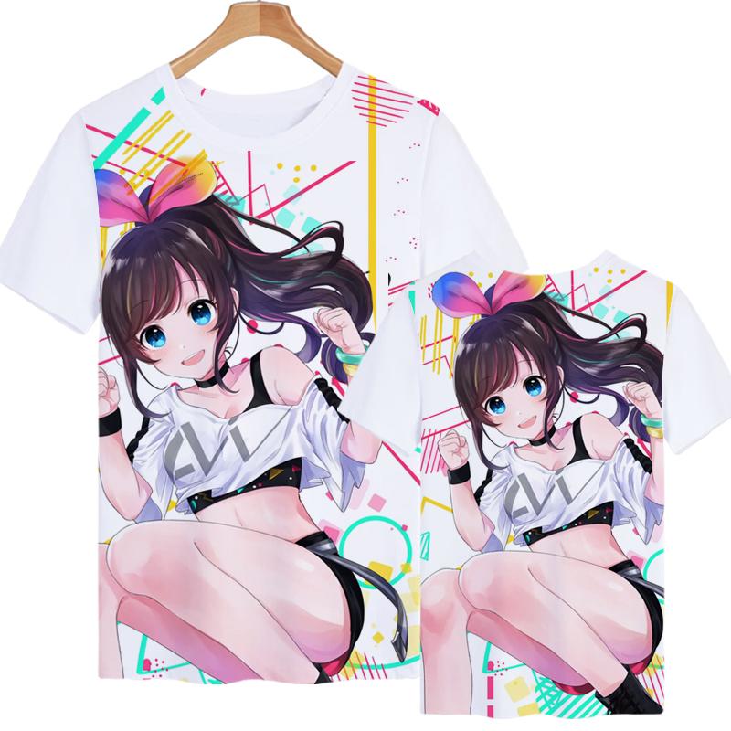 Kizuna AI Hololive VTuber Cosplay T-shirt 2025 New 3D Print Kawaii Kid Anime t shirt Men/Women Harajuku Short Sleeve Tee Y2k Top