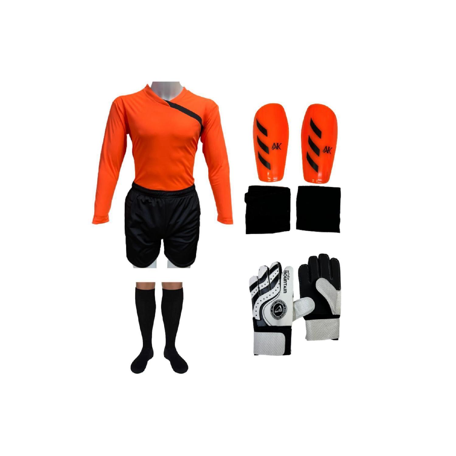 

Детский комплект вратарского трикотажа, трикотажные шорты, носки для защиты голени, комплект вратарских перчаток 11-12 Yaş жёлтый