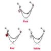 1 Pc Women Ear Cartilage Earrings Chain Heart Shaped Piercing Earrings Stud Body Jewelry Accessories