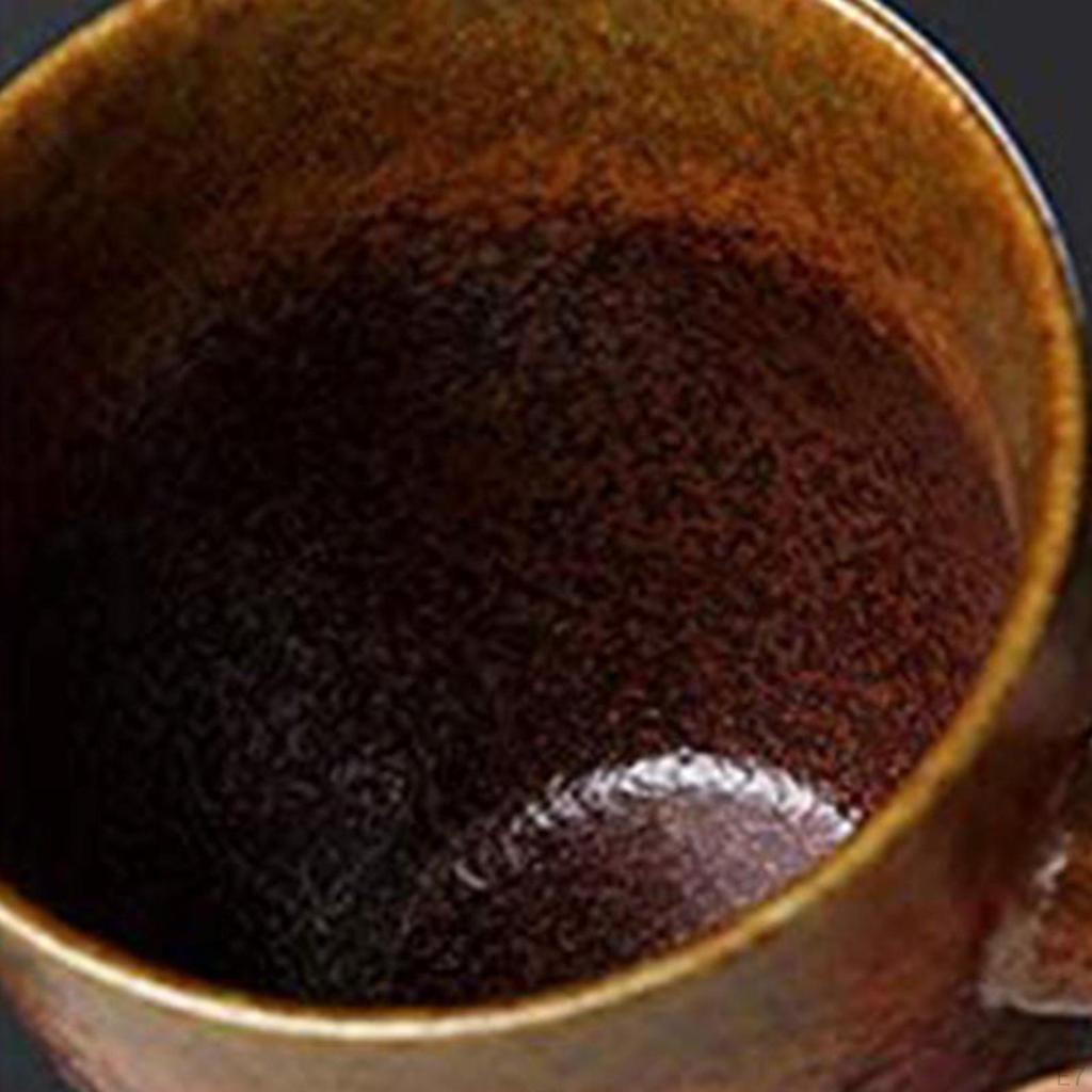 Keramik-Kaffeetasse Rustikaler Effekt mit Holzgriff,
