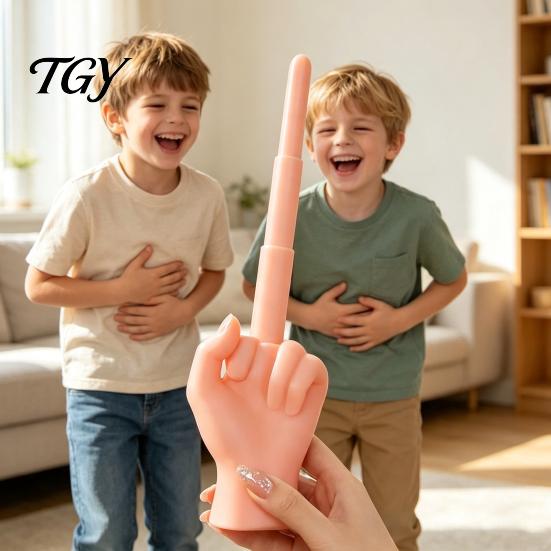Middle Finger Prank Toys 1/2Pcs 3-Stage Telescopic Toy, 3D Printed Hand Portable Toy Prop, Realistic Retractable for Stress Relief