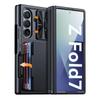 עבור Samsung Galaxy Z Fold 7 נרתיק ארנק RFID עם מחזיק כרטיסים [כיסוי ציר] [כיסוי מצלמה] נרתיק טלפון מגן סיליקון עמיד בפני זעזועים - שחור
