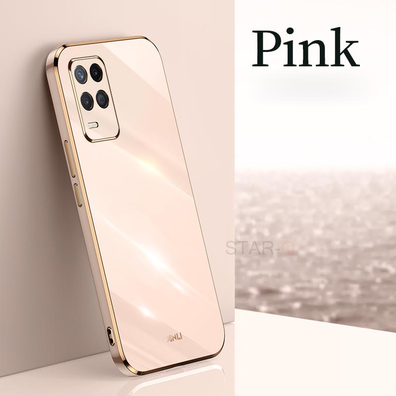 Luxury Plating Gold Frame Phone Case On For Oppo Realme 8 Pro 4g Realme8 8pro Soft Silicone Tpu Back Cover