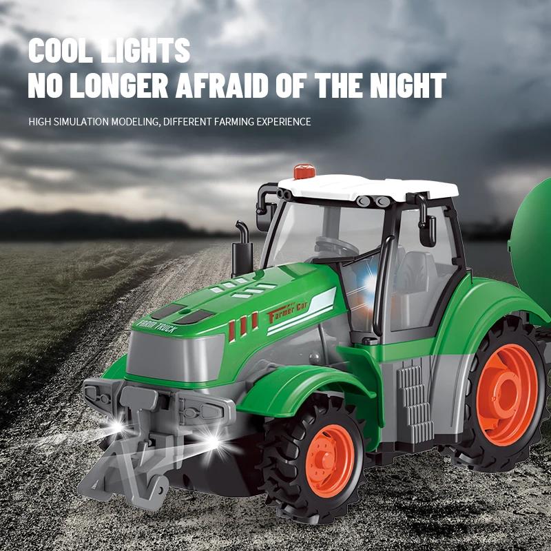 1/24 Remote Controlled Farmer Car Children Toys 4CH RC Trailer Farmer Trucks with Lights Radio Control Transport Vehicle Toy Car