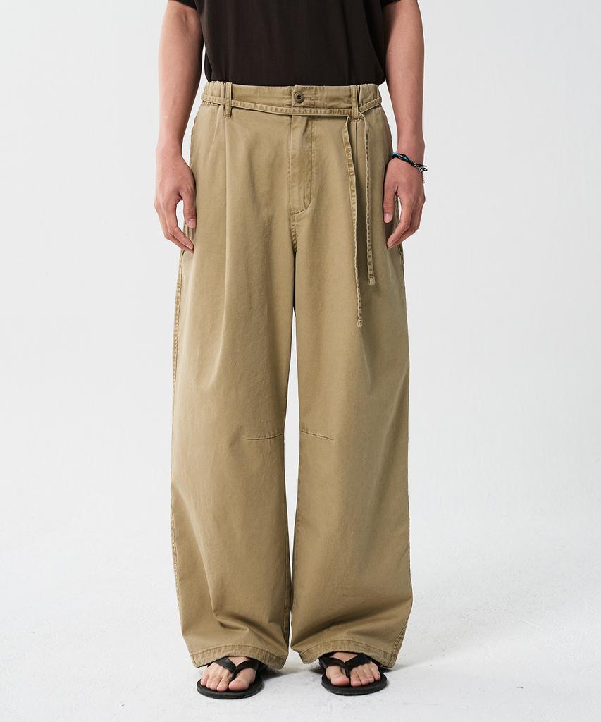 KNOUUN Washed String Pants (Beige)