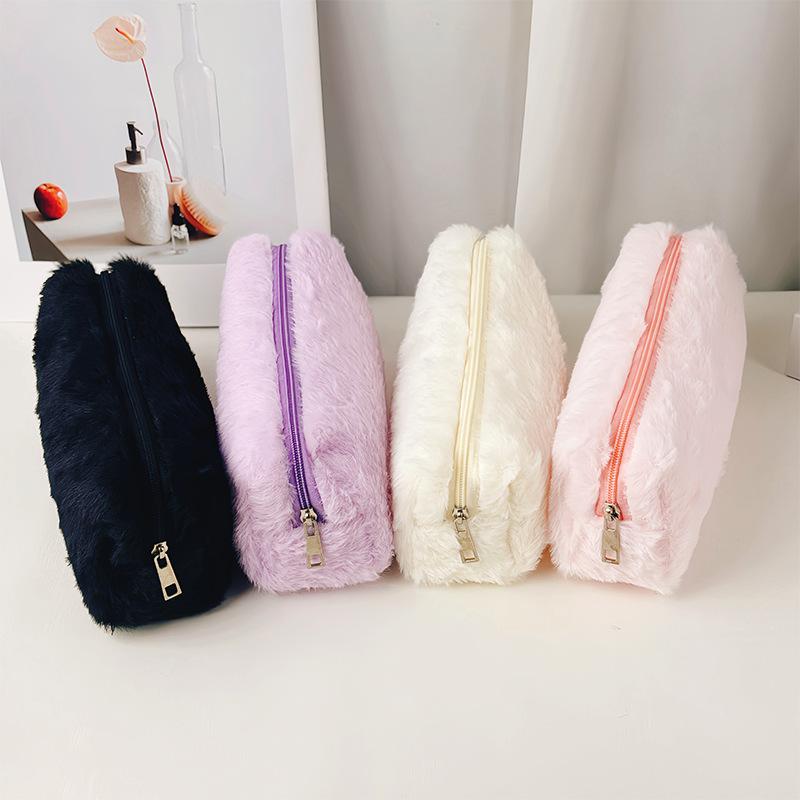 Plush Makeup Bag Pencil Case Cute Pen Box Large Capacity For Girls Storage Bag Student School Office Supplies Stationery