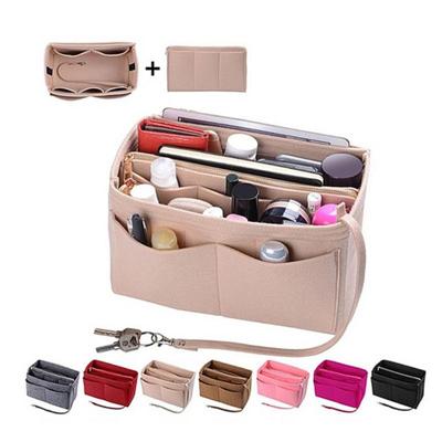 Makeup Bag Felt Liner Cosmetic Bag Large Capacity Purse Organizer Portable Handbag Storage Bag