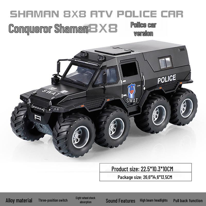 1:24 Ford Raptor Police Car Alloy Pull Back with Light & Sound