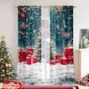 2pcs 2D Flat Printing Merry Christmas Popular Curtains Winter Wonderland Snow Versatile 100% Polyester Without Electricity