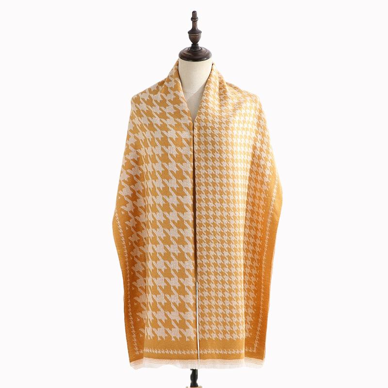 Imitation Cashmere Scarf Winter Women's Sweet Mid-length Scarf Warm Print Scarf Shawl