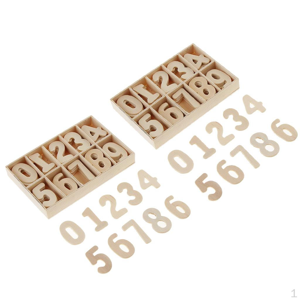 

120 штук Деревянные цифры - с лотком для хранения Детская обучающая игрушка