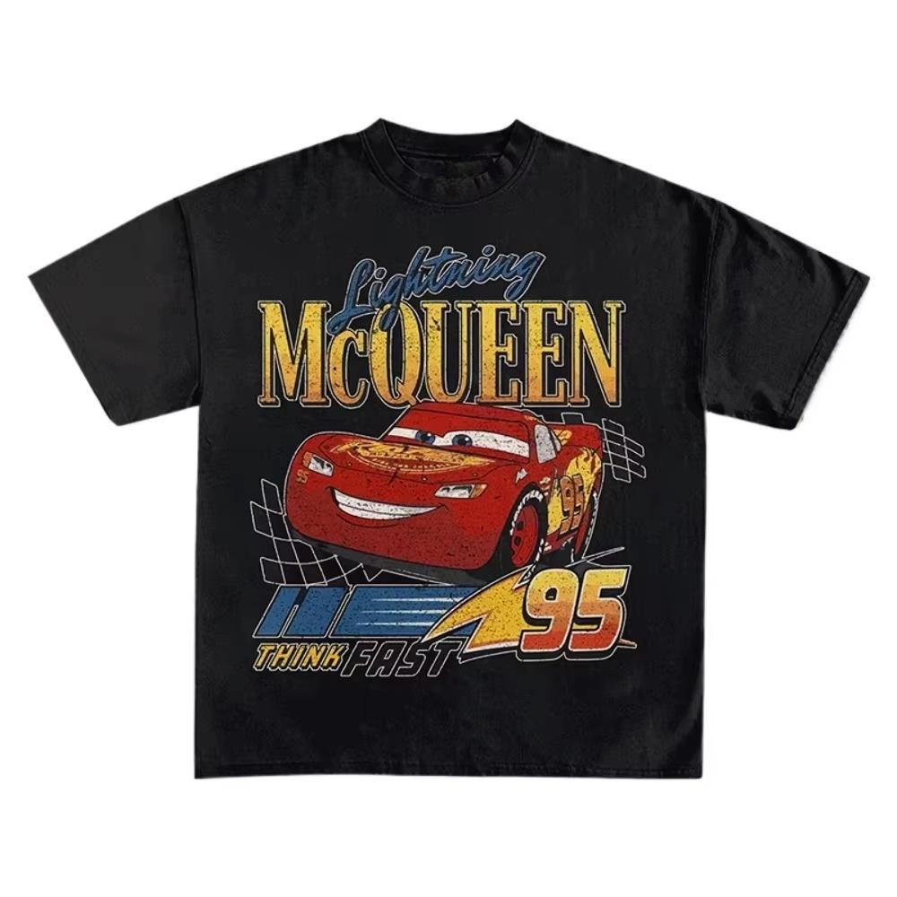 

Genuine Flash McQueen Cars 95 Hip Hop Retro Graphic Print Unisexs TShirt Harajuku Street Cotton Top High Quality TShirt 4XL