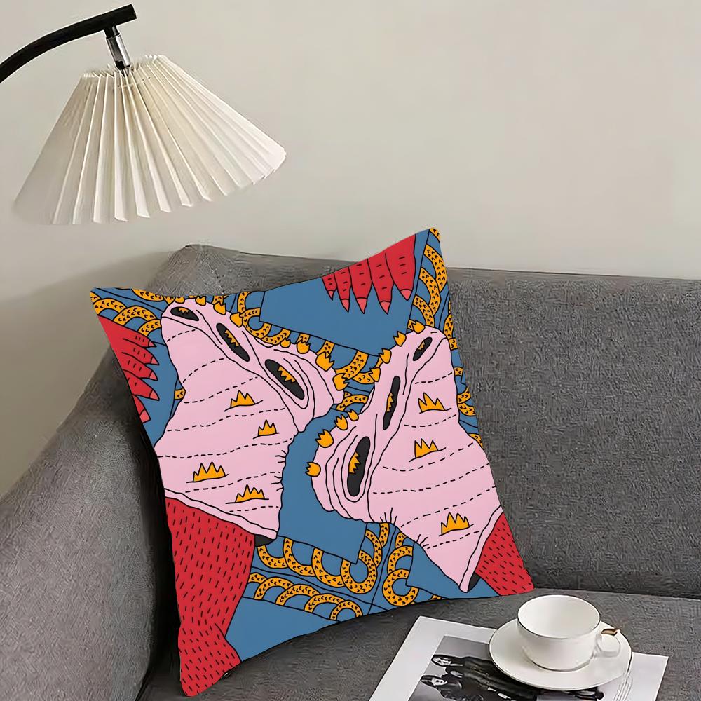 Illustration von allem auf Schuhen Kissenbezug Wendbar Plüsch Kissenbezug – Für Auto, Sofa, Schlafzimmer, perfekt als Geschenk.