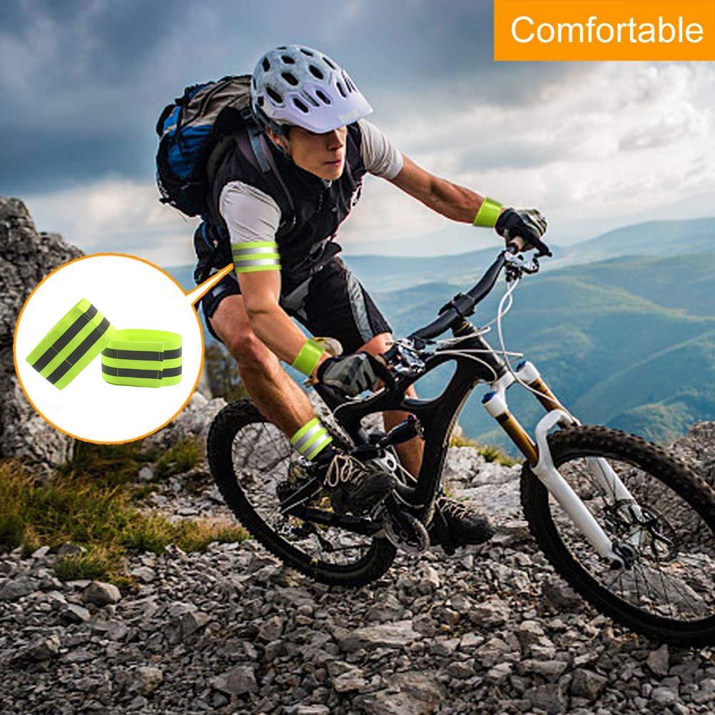 4 Pcs Reflective Bands for Wrist Arm Ankle Leg Reflective Gear for Night Walking Cycling Running