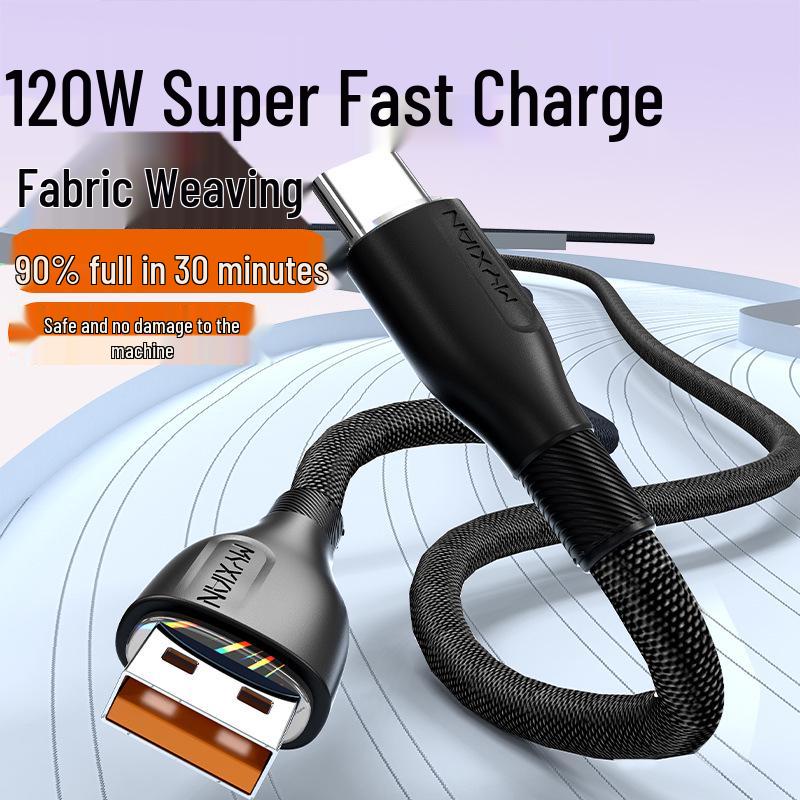 120W Rapid Charging Type-C Cable for Huawei, Honor, Vivo, Oppo, Xiaomi Phones