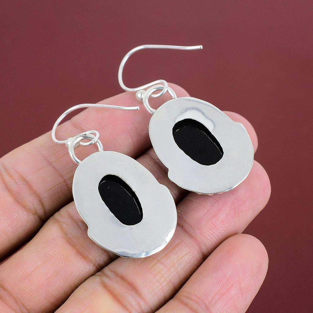 Black Onyx Earrings Natural Gemstone Earring 925 Sterling Silver Earring Handmade Earrings Black Onyx Jewelry Gifts For Wife Antique Earring