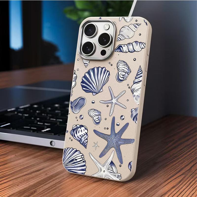 Ocean Elements Blue Print Phone Case For iPhone 17 16 Pro 16E 15 14 13 12 11 Pro Max 17 Air X XR XS 7 8 Plus Shockproof Cover
