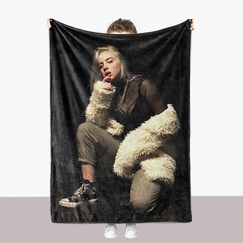 Thick Billie Eilish Blanket Double Sided Fuzzy Blanket Bedroom Supplies Lounge