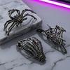 Halloween Hair Accessories 3Pcs Claw Clip, Hollow Spider Web Ghost Hand Metal Clamps Non Slip Alloy Clamp, Gothic for Women Clip