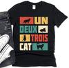 Un Deux Trois Cat T-Shirt | Retro French Cat Graphic