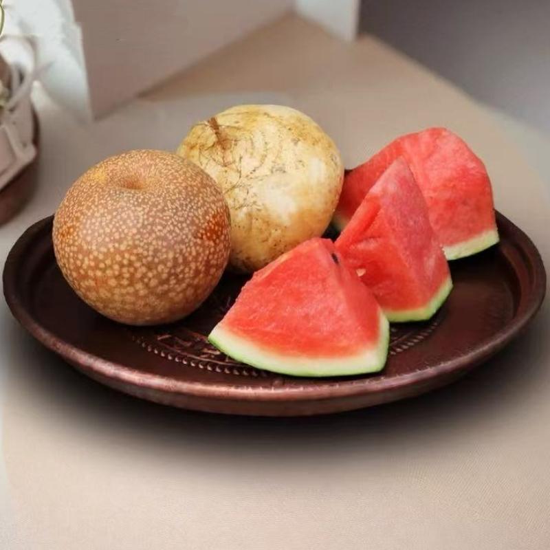 Vintage Lotus Leaf Flower Texture Pure Copper Coffee Cup Tray,Teacup Saucer Home Cheese Fruit Plate,Snack Disc Table Decoration