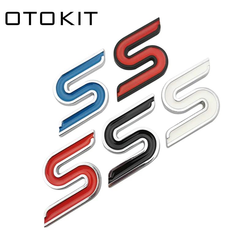 3D Metal S Front Grille Chrome Emblem Badge Car Stickers Decals for Ford Focus Fiesta Ecosport Kuga Mondeo Everest Car Styling